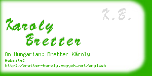 karoly bretter business card